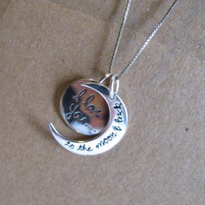 925 Sterling I Love You To The Moon and Back Necklace